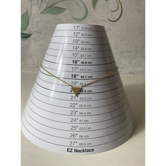 Gold Triangle Pendant Necklace Adjustable Chain Minimalist Design - Picture 2 of 4